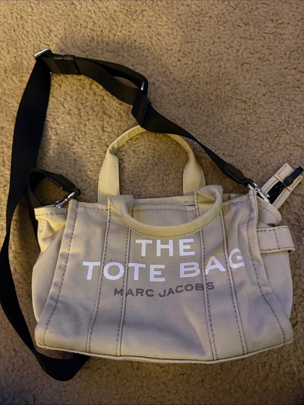 Marc Jacobs Cream Canvas 'The Tote Bag' Small Crossbody Tote